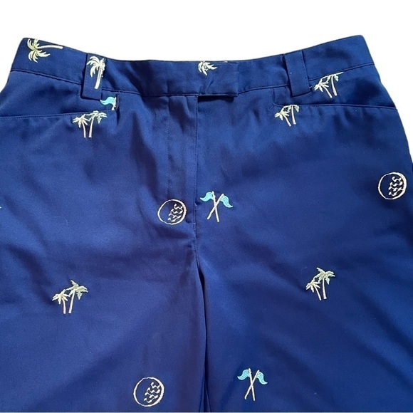 CORAL Bay Golf, shorts, size 8, lightweight poly/spandex blend, cute golf motif - Picture 2 of 5